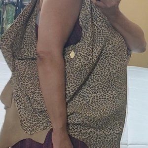 VINTAGE "ERTA" RUNWAY SUEDE CHEETAH PRINT BODY WRAP HOBO BAG